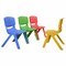 Kids Stackable Chairs Set of 4 HDPE Blue Red Yellow Green 3-8 Years